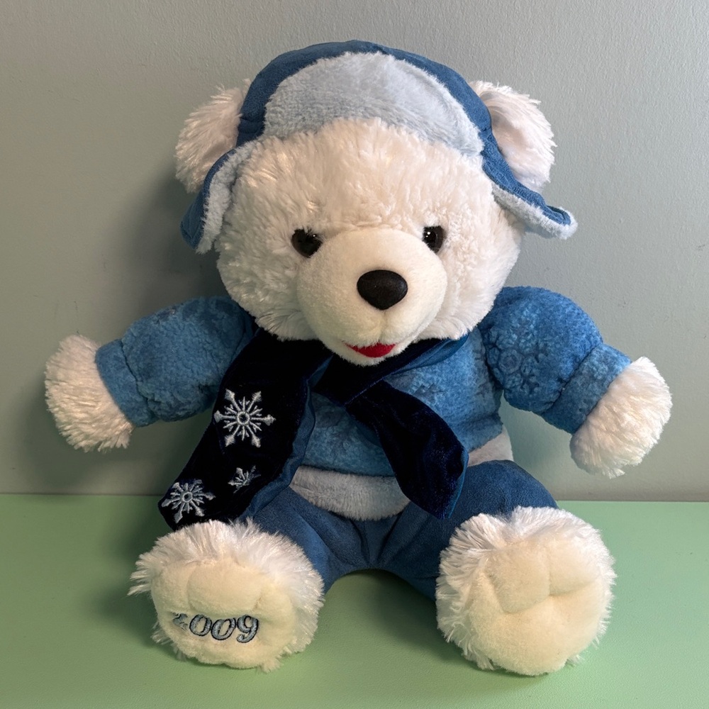 2009 Snowflake Teddy Polar Bear Plush Stuffed Animal, Kids Plush Toy